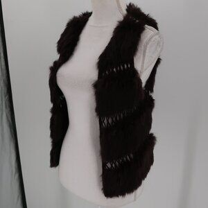 BCBG Max Azria Women's Brown Faux Fur Vest Size Small
